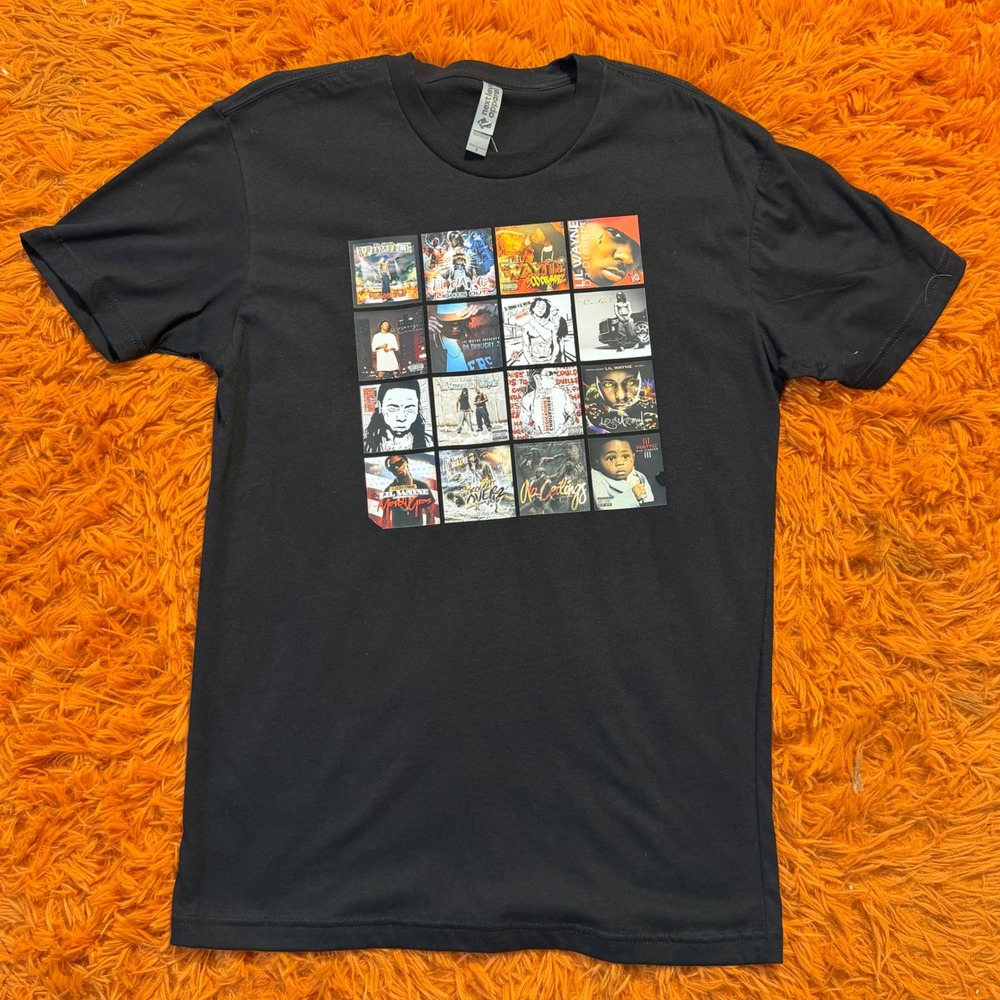 Lil Wayne Album Cover Collage Graphic T-Shirt Mens Small Next Level Apparel